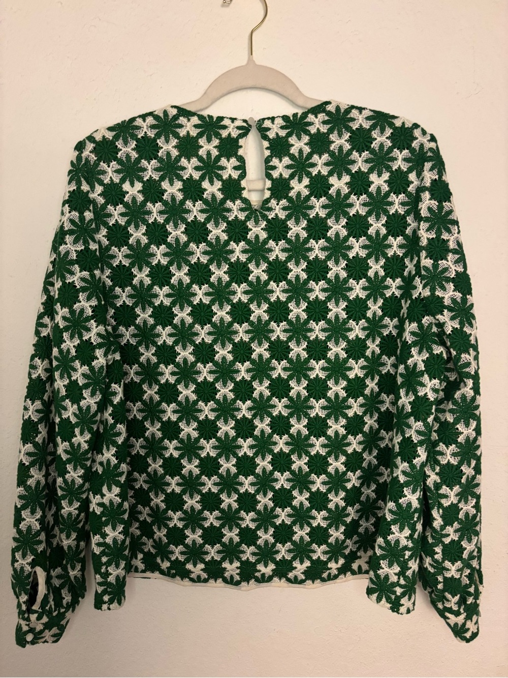 Sezane Jesse Green and White Floral Top - Picture 3 of 5